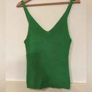 Maeve Vibrant Green Knit Camisole tank top layering size S